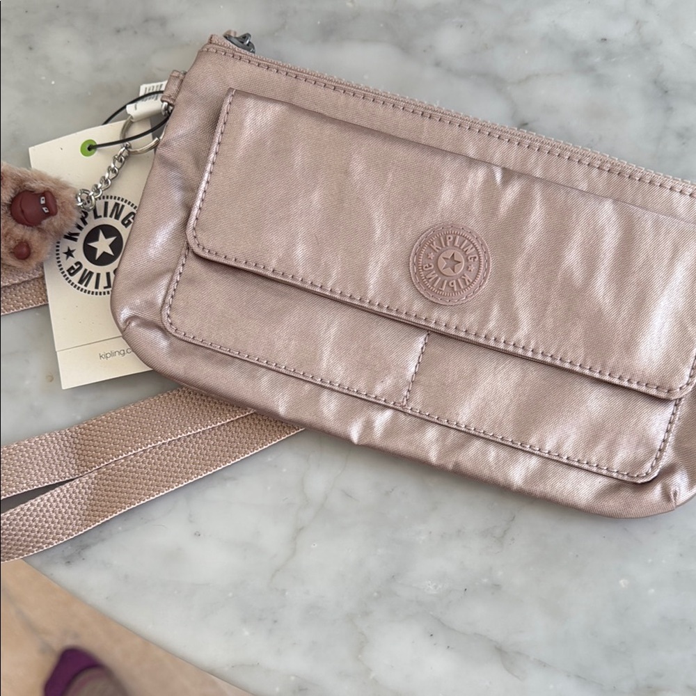 Kipling Metallic Pink Crossbody Bag